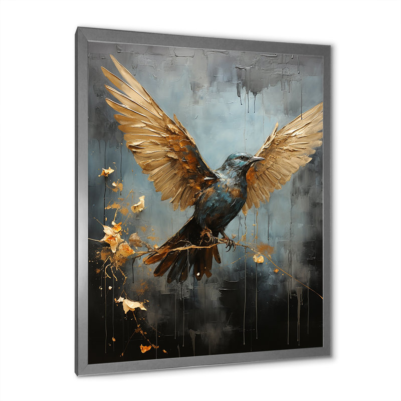 Bronze Dove Blessing sur toile, Cadre simple argenté, H 20 po x l 12 po x P 1 po