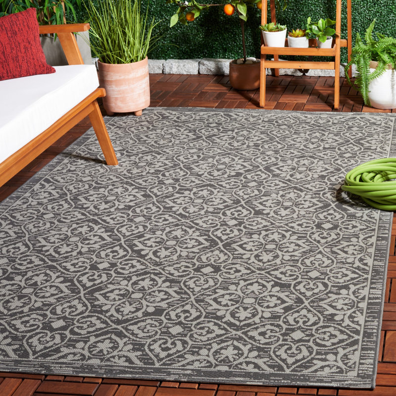 Tapis intérieur / extérieur Alejando Performance Damask, Rectangle 5 pi 3 po x 7 pi 7 po