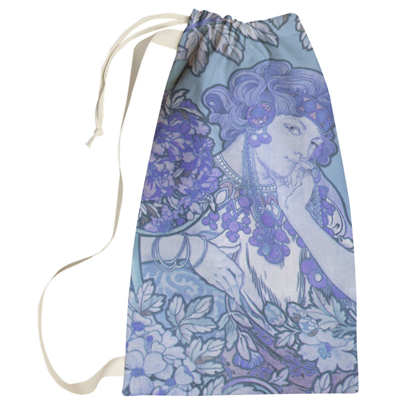 Magdaleno Fabric Laundry Bag with Handles, Small ( 64" H x 20" W x 1.5" D), Blue