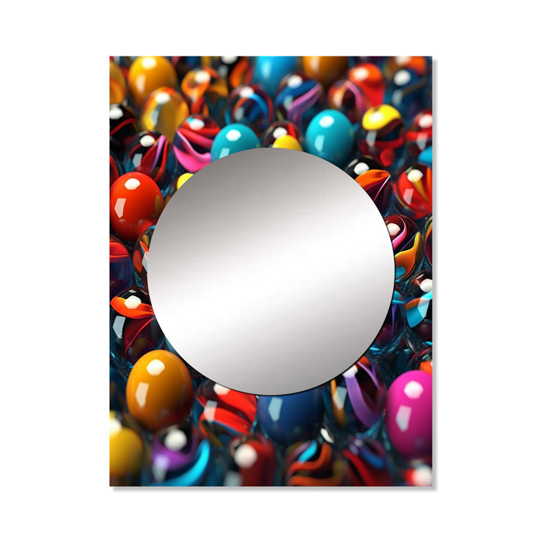 Oaklynd Mystical Marbles V - formes abstraites, miroir mural moderne, art imprimé en métal, 40 po x 30 po