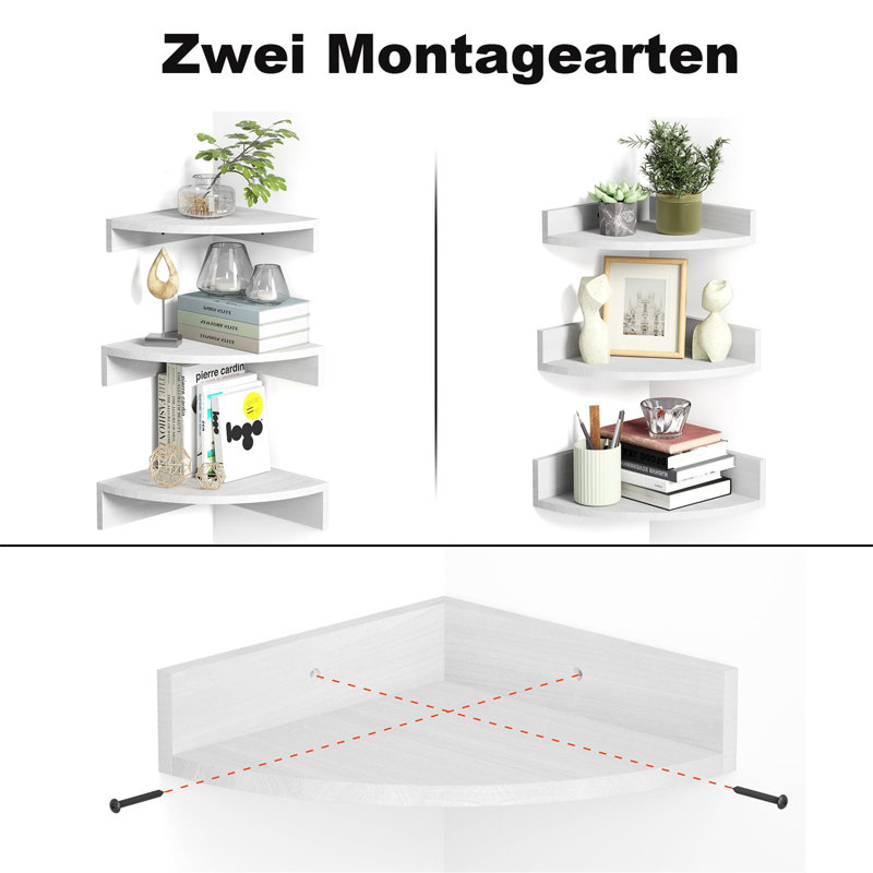 Antwuan 3 Piece Floating Shelf, White