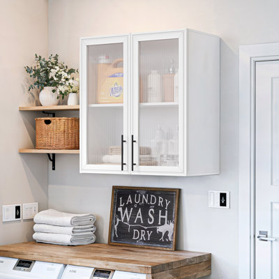Grande armoire murale de salle de lavage avec tablette réglable