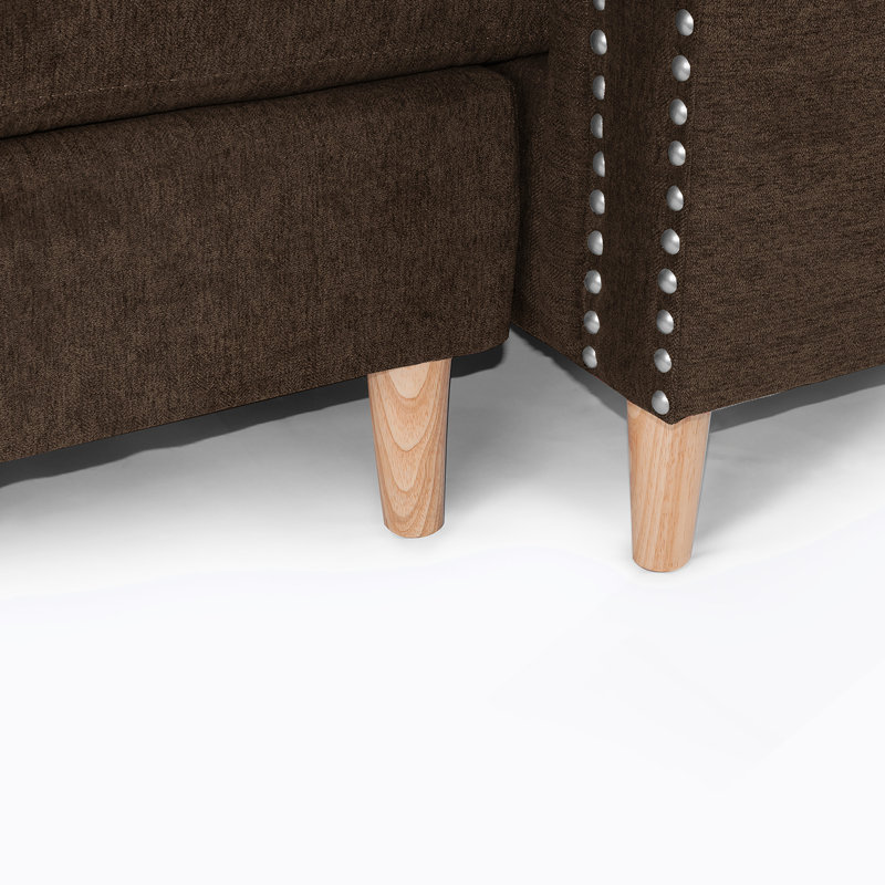 Ensemble modulaire réversible avec 2 coussins décoratifs brun clair, parfait pour les agencements de salon polyvalents et élégants