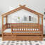 Twin wooden house bed with trundle-922912830