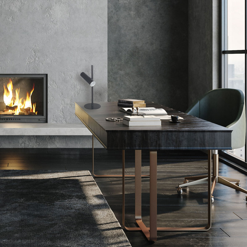 Lampe de bureau 19,75 po Tindell, Noir mat