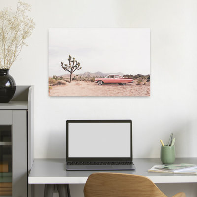 Contemporary Art Abstract Retro Vintage Cactus Landscape Nature Art