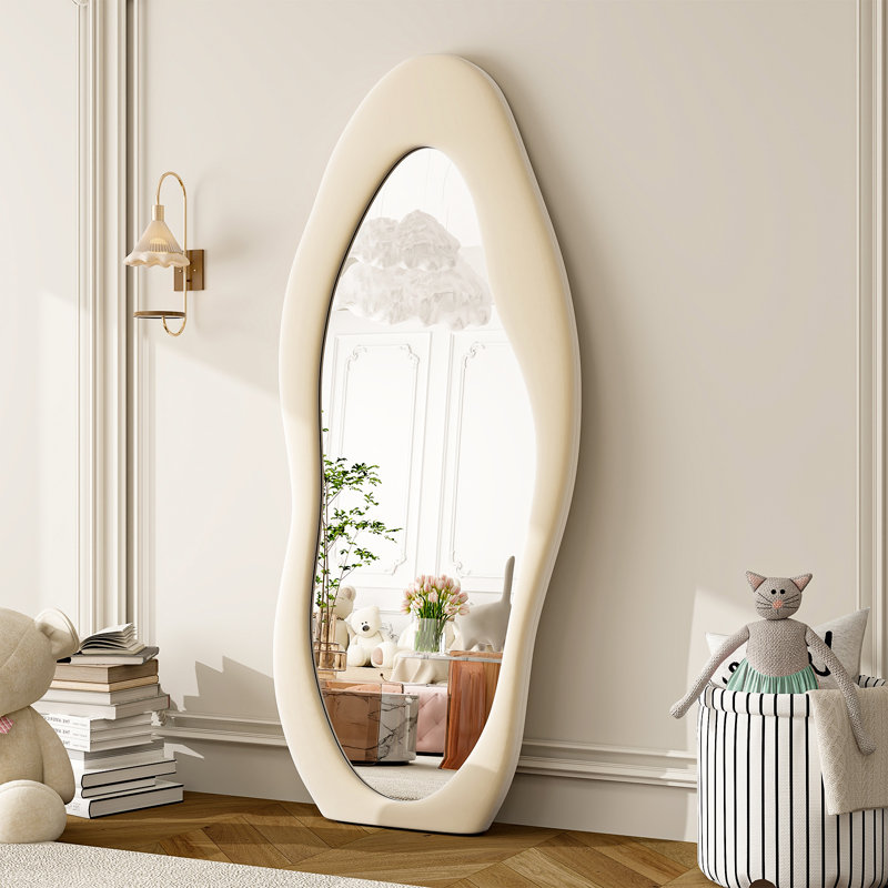 Miroir pleine grandeur Elanny, Crème