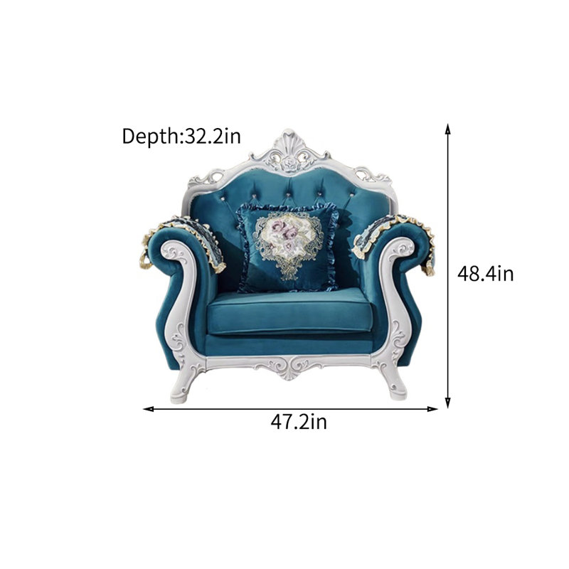 Fauteuil capitonné large 47,2 po Dezaray
