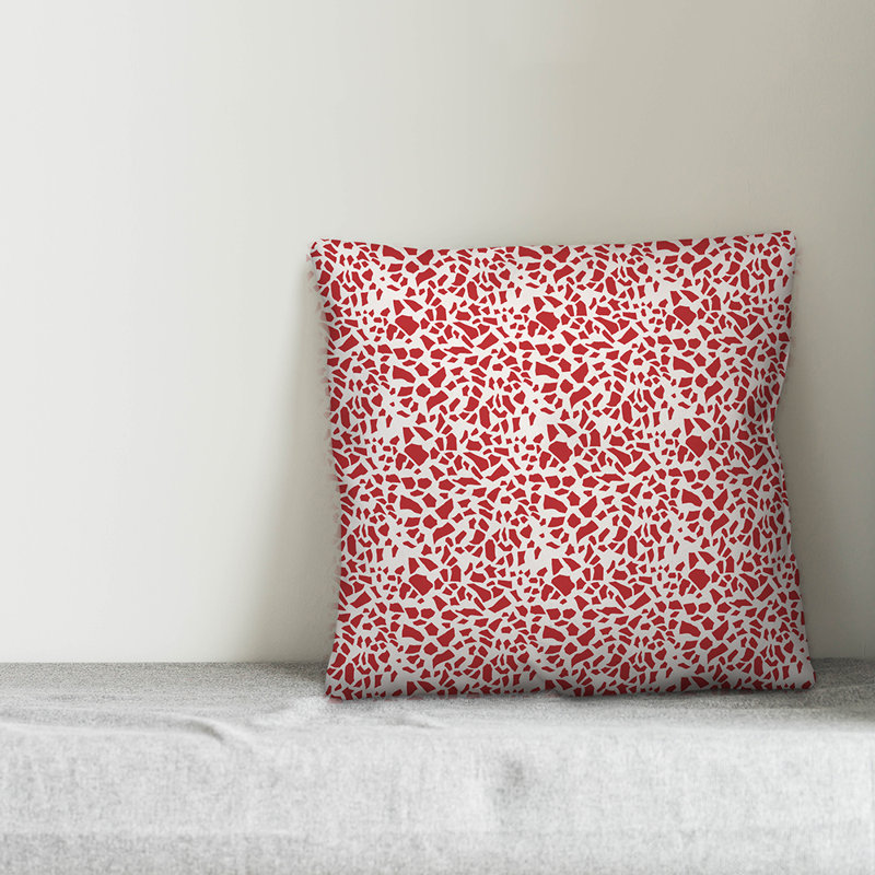  Coussin Dash, 16 po x 1 po, White/Red Geometric 2