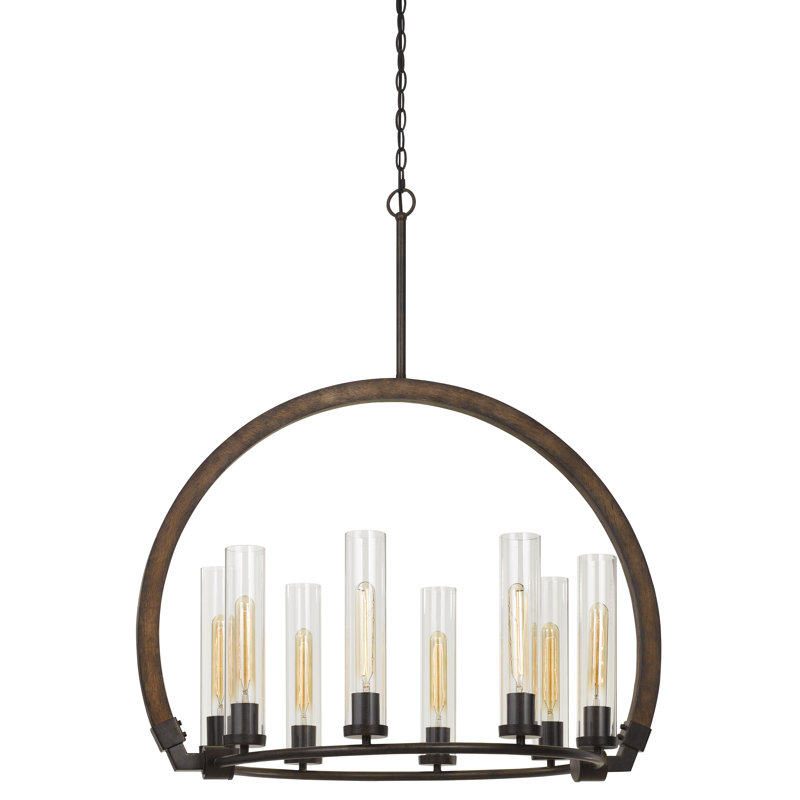 8 - Light Wagon Wheel Chandelier