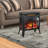 Cowsar 23.65'' W Portable Electric Fireplace Stove Heater Firebox with Remote and Timer, Overheating Protection,Black-1375072401