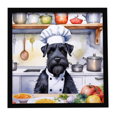 Giant Schnauzer The Chef Framed Metal Print