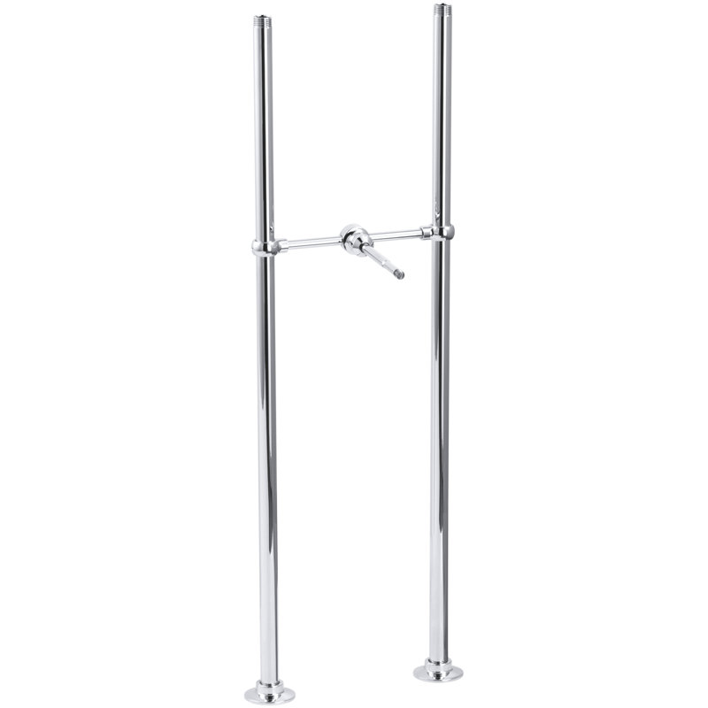 Tubes montants antiques et connexion croisée, long, Chrome poli