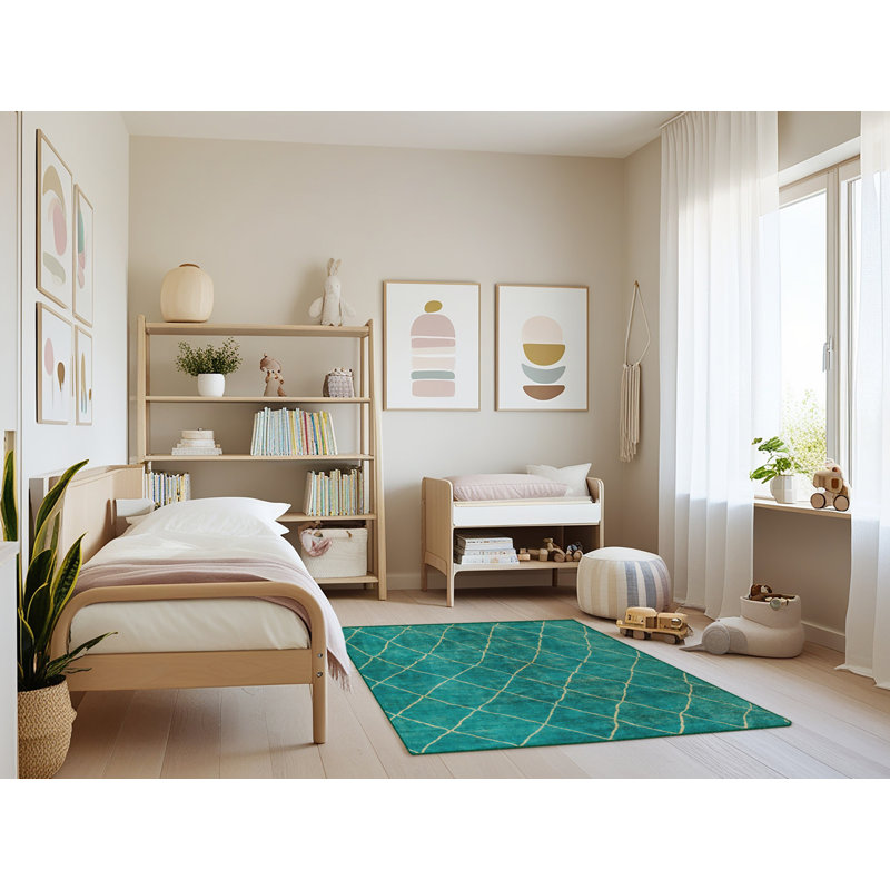 Wool Abstract Indoor Rug, Rectangle 4' x 6'