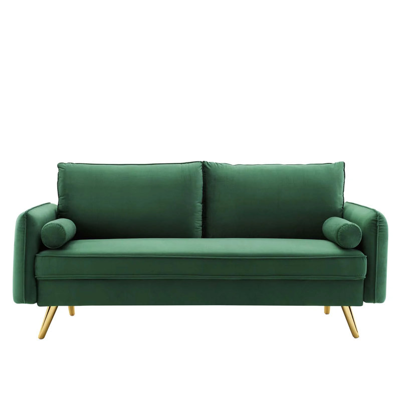 Audrey 72'' Velvet Sofa, Emerald Velvet