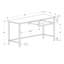 Bureau d'ordinateur, bureau personnel, ordinateur portable, L 48 po, travail, stratifié blanc, métal gris, contemporain, moderne-760480731