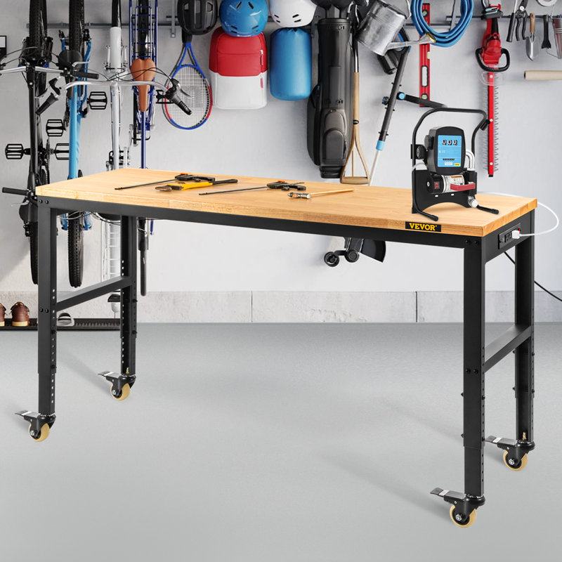 48 " W Adjustable Workbench, 40.9" H x 48" W x 24" D