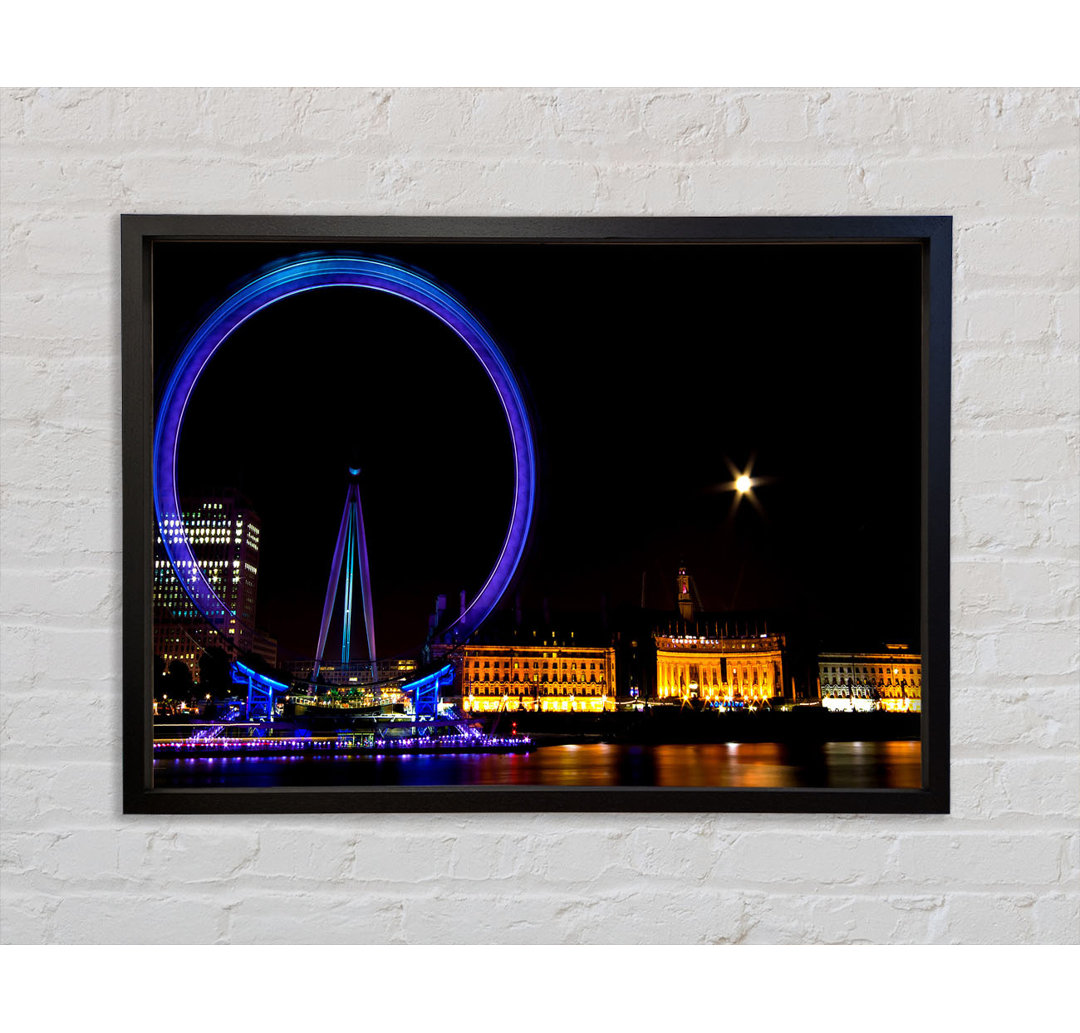 London Eye Blues In London - Einzelner Bilderrahmen Kunstdrucke auf Leinwand