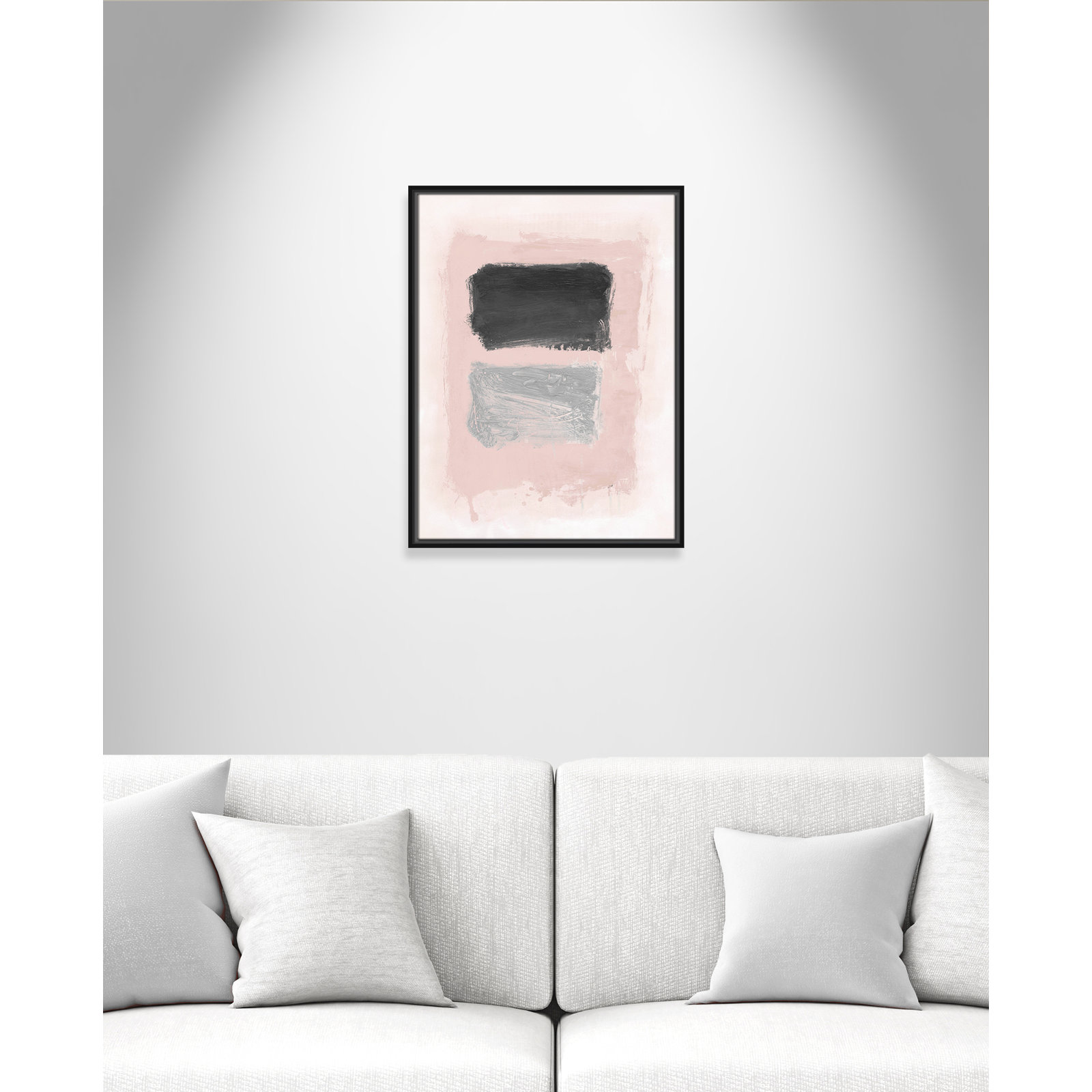 Gabor "Pink, Black and Silver Shimmer I" Print, 25.5" H x 19.5" W x 2" D, Black