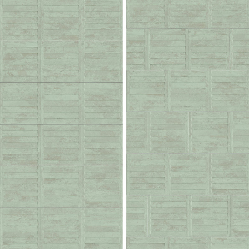 Habanera Decor 11-7 / 8 po X 35 1/2 po Carreau de céramique cannelé, Vert