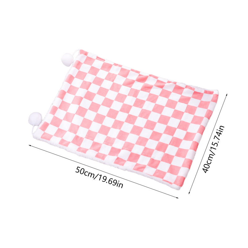 Couverture chaude pour animal de compagnie à carreaux, 19,69 po x 15,75 po, rose, Rose