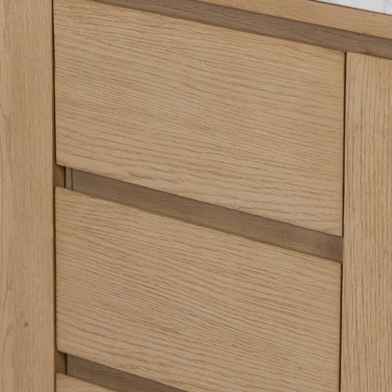 Everett Double Vanity-Satin Light Wash Oak, Satin Light Wash Oak Veneer
