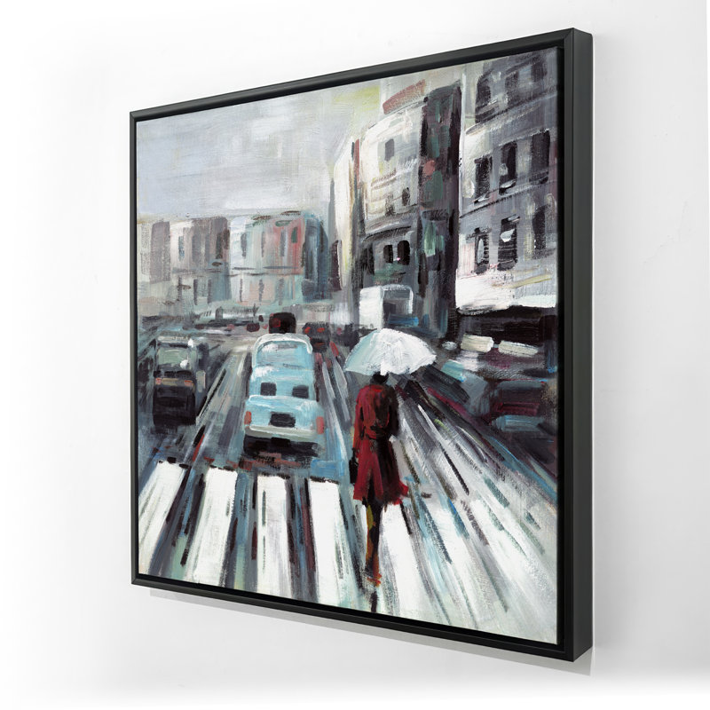 Abstract Pedestrian Crossing - Framed Canvas for Home Decor