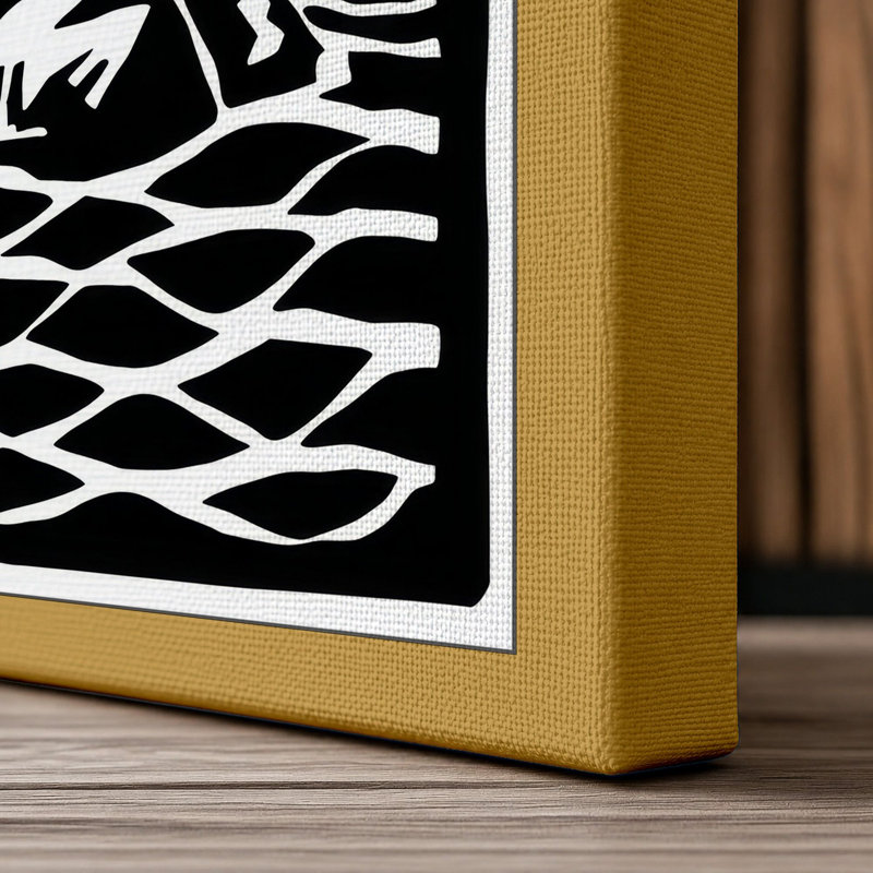 Lighthouse Beacon Graphic - Wrapped Canvas, 36x24 - 91.4 x 61.0 cm, Ochre Border