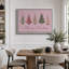 Œuvre d'art de Noël arbre de Noël rose, images de chambre de bébé, impression sur toile encadrée-132863062-132863057