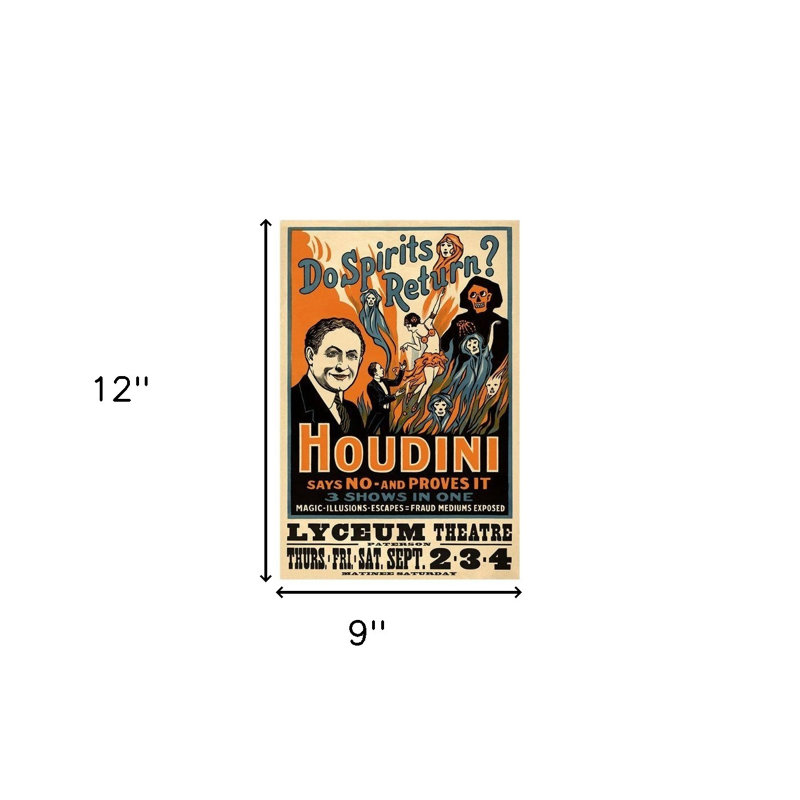 Art mural Houdini, L 9 po x H 12 po