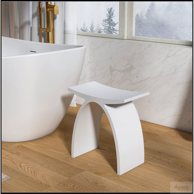 16.5 inch freestanding solid surface arched bathroom stool