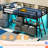 Twin Low Loft Bed With 7 Storage Drawers And Led Lights, Inclined Ladder And Under-bed Play Space-1981037756