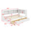Lit de jour avec tiroirs de rangement, armoires de rangement et ports USB-1192885823