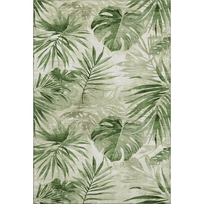 Premium Machine Washable Mayfield AMF1886 Floral Rug, Rectangle 8' x 10'