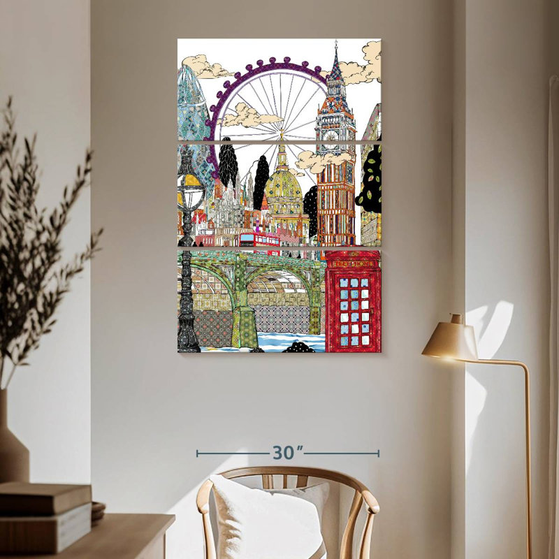 Patchwork London, 65" H x 42" W