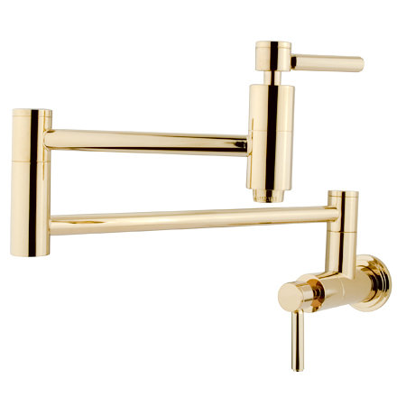 South Beach Pot Filler With Accessories, Polished Brass