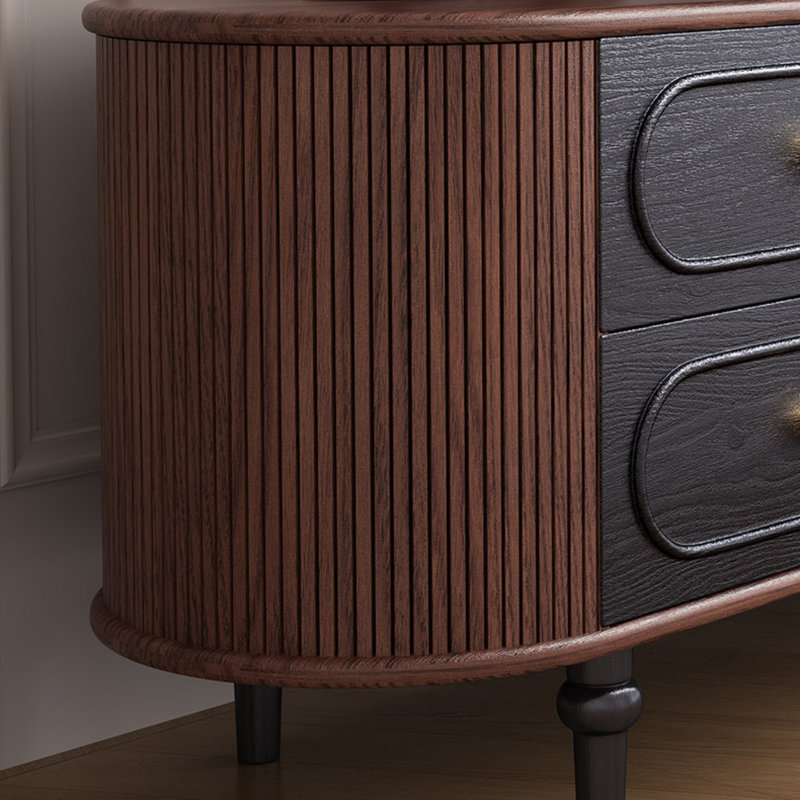 Meuble télé Modern Creative, H 21,26 po x L 86,6 po x l 15,75 po, Noir / brun