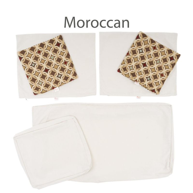 Outdoor Sunbrella Loveseat Cushion Cover, Moroccan Cream Sunbrella®