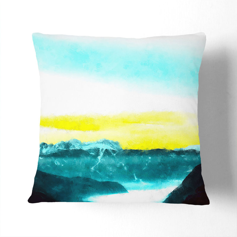 Fog Beneath the Mountain Cushion with Filling, 55cm H x 55cm W x 20cm D, White