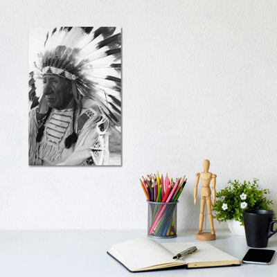 Portrait Of Chief Red Cloud In Headdress - Wrapped Canvas Print