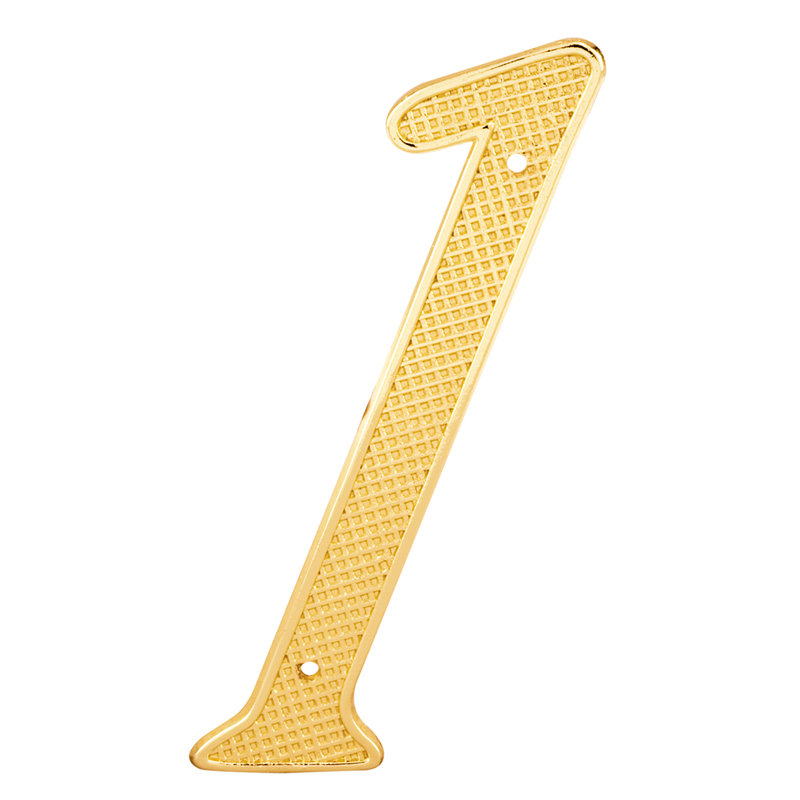 Numéro de maison de 4 po Prime-Line, moulé sous pression, finition laiton, 1
