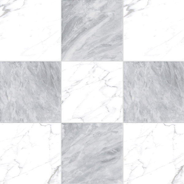 Tavari Checkerboard 10X10 Carrara And Bardiglio