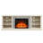 Mantel Electric Fireplace Stone TV Media Stand With Faux Stacked Stone Surround, Modern Entertainment Console With Open Storage Space With 18" Fireplace Insert ,58.31"W*15.39"D*26.06"H-1881216295-1897615036-1897601508