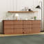 Commode double à 6 tiroirs 47,2 po avec panneaux ondulés Stanton-754088001