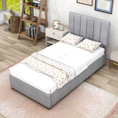 Twin Size Hydraulic Storage Bed with Adjust Headboard