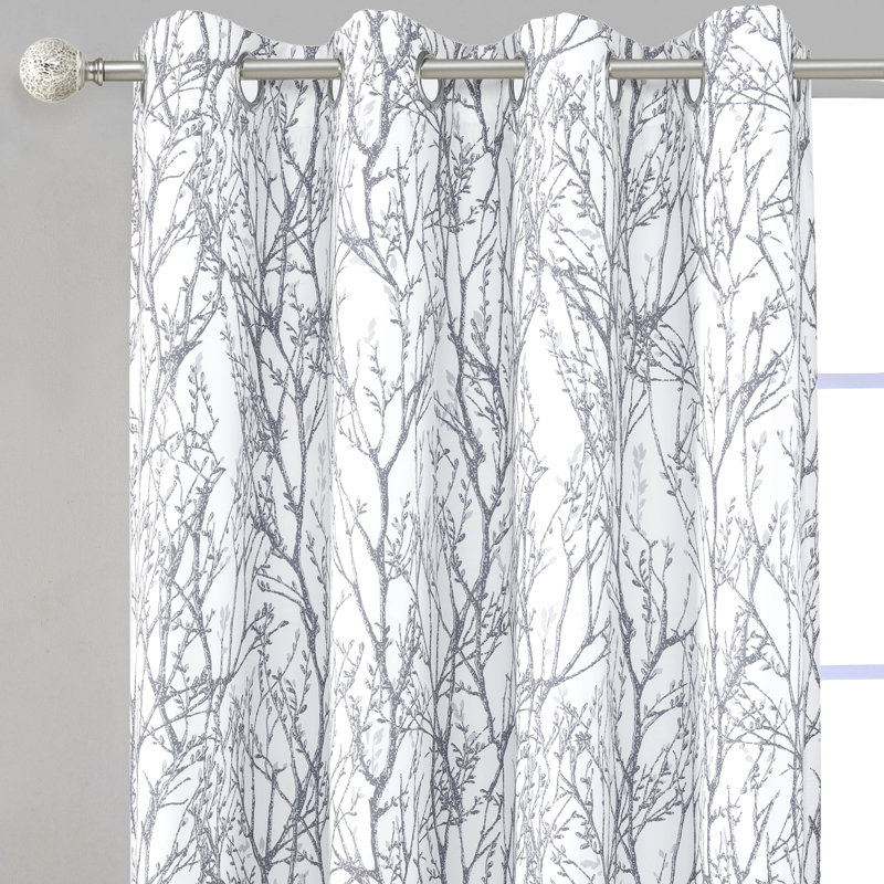Tree Branch Blackout Curtains For Bedroom Curtains 2 Panels Set  Branch Lined Window Treatment Thermal Grommet Top Curtain For Living Room Winter Warm Curtain