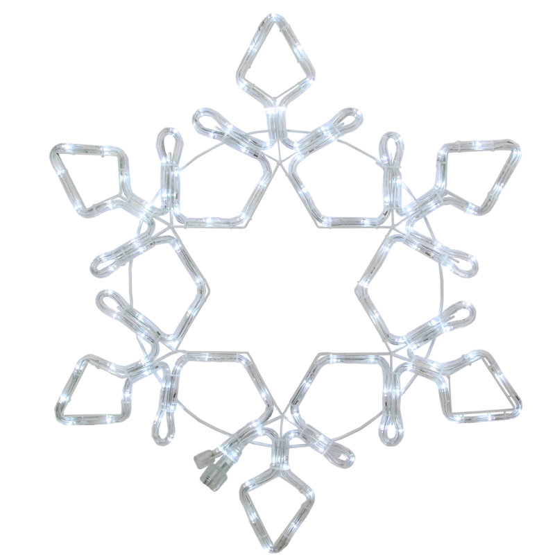 Décoration de Noël flocon de neige à DEL, H 48 po x l 0,75 po x P 48 po