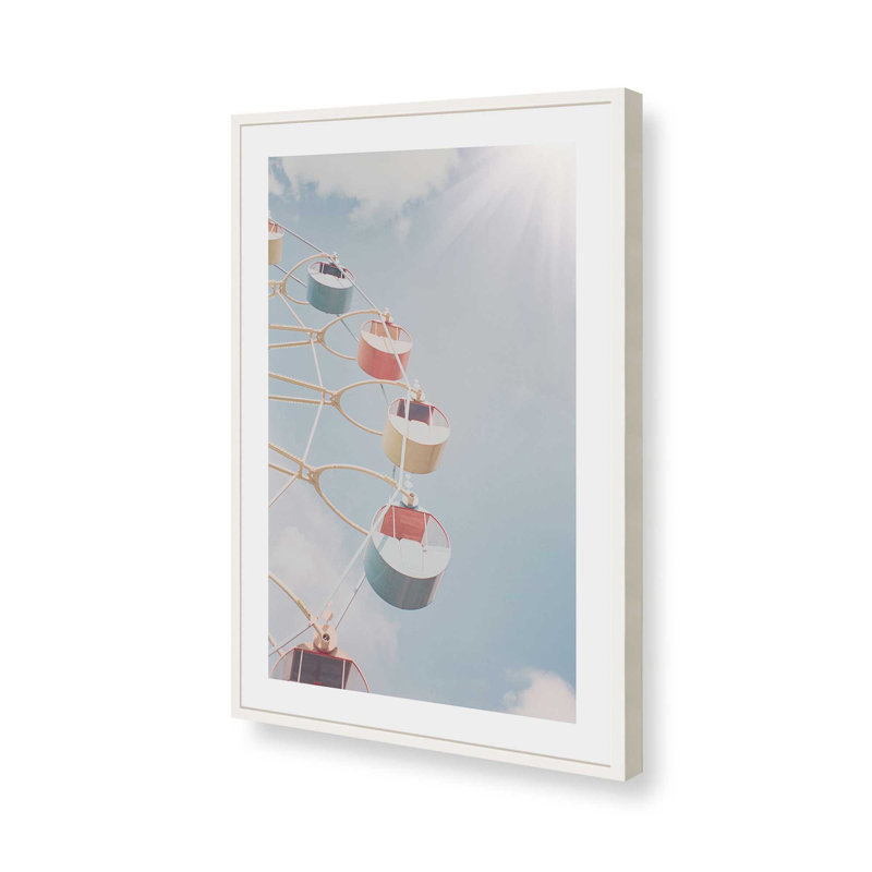 Whimsy In The Sky Art Print, 25" H x 37" W, Opaque White Open Corner Frame