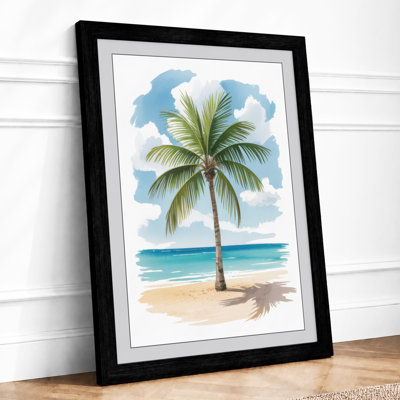 Solitary Palm Coastal - Framed Print