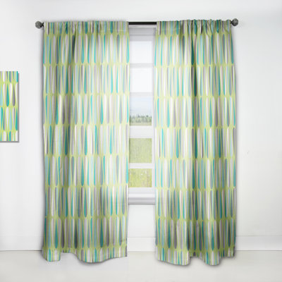 Retro Abstract Drops V - Mid-Century Curtain - Velvet Room darkening - 1 panel